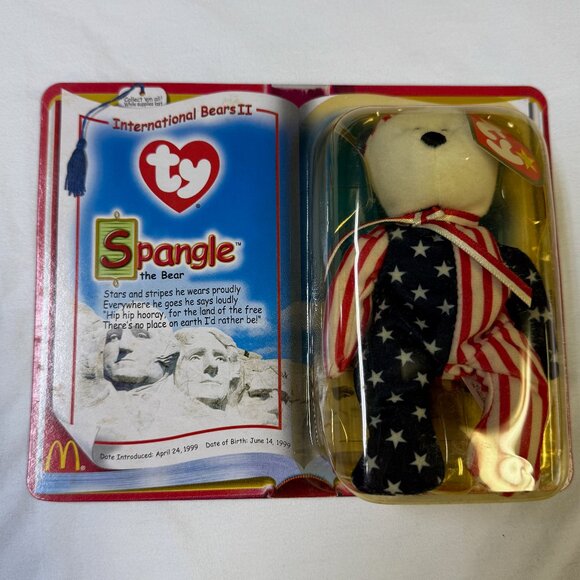 McDonalds Ty Beanie Babies 2000 Set of 4 NIB Osito, Spangle, Millenium, Germania - Picture 5 of 6